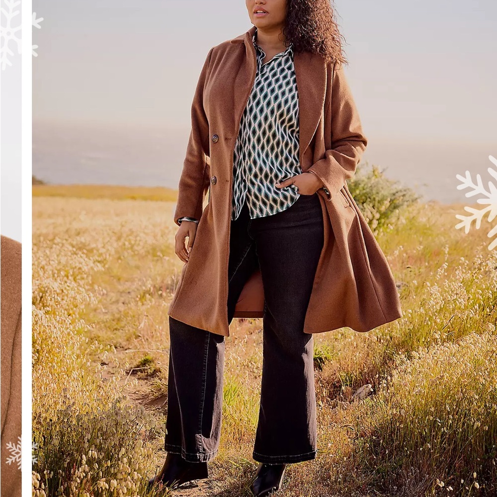 LANE BRYANT NWT Women's Size 18/20 Tan Double-Breasted Coat 2X - Picture 4 of 5